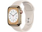 Apple Watch Series 8, 41mm, GPS + Cellular, RVS, Sportbandje, Sieraden, Tassen en Uiterlijk, Smartwatches, Verzenden, Zo goed als nieuw