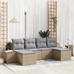 vidaXL 6-delige lounge set voor in de tuin met kussens,, Tuin en Terras, Verzenden, Nieuw, Rotan, Loungeset