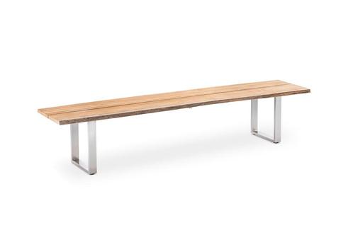 Niehoff Solid Bank 240x45 cm Roestvrij staal/Teak - zilver, Tuin en Terras, Tuinbanken, Ophalen of Verzenden