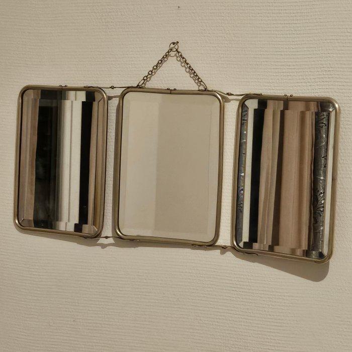 Spiegel - Staal - Driedelige barbierspiegel, metalen, Antiek en Kunst, Kunst | Designobjecten