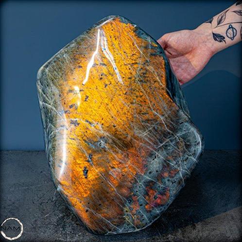 Natuurlijke sprankelende labradoriet vrije vorm uit, Verzamelen, Mineralen en Fossielen