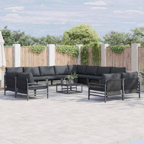 vidaXL Tuin Sofa Set 13 pcs Antraciet Staal, Tuin en Terras, Tuinsets en Loungesets, Nieuw, Verzenden