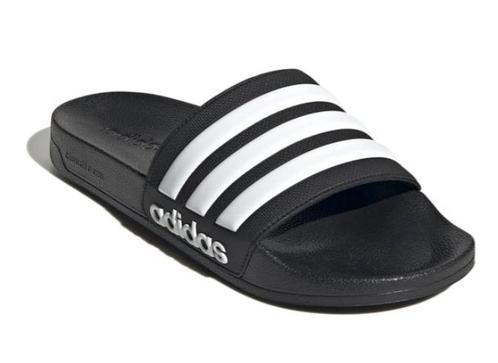 Adidas slippers Adilette tekst - UK 5 (maat 38) - zwart/wit, Sport en Fitness, Overige Sport en Fitness