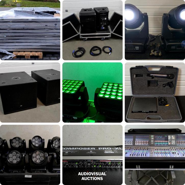 Licht, Geluid en Rigging veiling sluit op Ma 19/01 vanaf 19u, Audio, Tv en Foto, Luidsprekers, Gebruikt