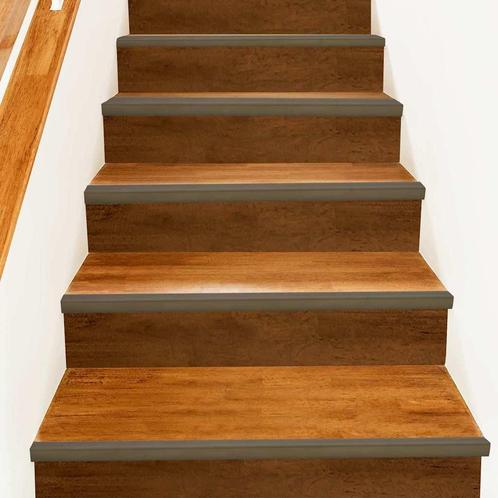 vidaXL Trapprofielen 10 pcs Bruin 67 cm Aluminium, Doe-het-zelf en Verbouw, Ladders en Trappen, Nieuw, Verzenden