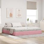 vidaXL Opslag bed met matras met hoofdeinde Roze 200 x 200, Verzenden, Nieuw, Stof