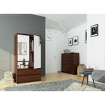 Kledingkast noten  90 cm met spiegel noten (Kledingkasten), Huis en Inrichting, Kasten | Kledingkasten, Verzenden, Nieuw, 50 tot 100 cm