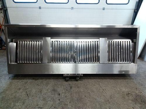 RVS Afzuigkap met 4 filters, B250 x D90,5 x H59cm,, Zakelijke goederen, Horeca | Keukenapparatuur, Gebruikt