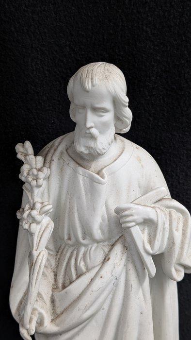 Beeld - Heilige Sint-Joseph met lelietak en winkelhaak - 38, Antiek en Kunst, Antiek | Boeken en Bijbels
