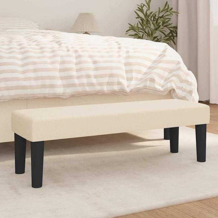 vidaXL Bankje 100x30x30 cm stof crèmekleurig, Huis en Inrichting, Banken | Bankstellen, Nieuw, Minder dan 150 cm, Stof, Verzenden