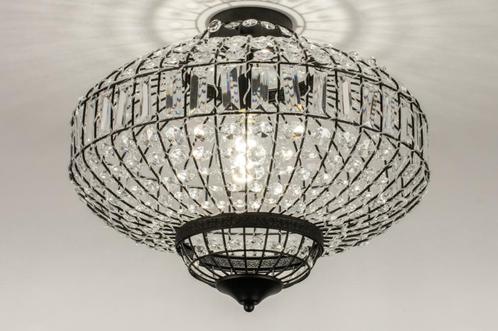 Rietveld Plafondlampen - Zwart, Transparant - Kristal, Metaa, Huis en Inrichting, Lampen | Plafondlampen, Verzenden