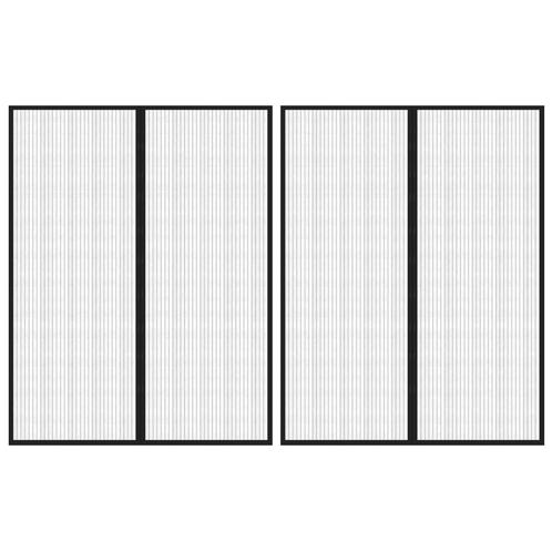 vidaXL Insectendeurgordijnen 2 st magnetisch 230x160 cm, Huis en Inrichting, Stoffering | Gordijnen en Lamellen, Zwart, Nieuw
