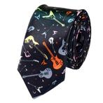 Fako Fashion - Skinny Stropdas - Print - 145cm - Gitaren, Kleding | Heren, Verzenden, Nieuw