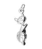 Zilveren Poes ketting hanger - Siamees, Verzenden, Nieuw