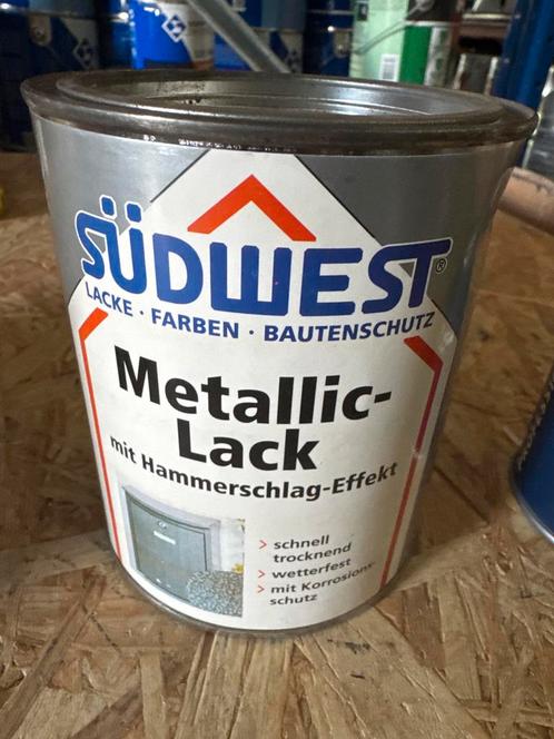 Südwest metallic lak hamerslag - grijs - 0,75 liter, Doe-het-zelf en Verbouw, Verf, Beits en Lak, Lak, Grijs, Nieuw, Minder dan 5 liter