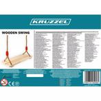 Kruzzel Houten schommel met verstelbaar touw en metalen o..., Ophalen of Verzenden, Nieuw