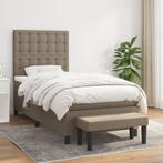 vidaXL Boxspring met matras stof taupe 100x200 cm, Huis en Inrichting, Slaapkamer | Bedden, 100 cm, Eenpersoons, Verzenden, Nieuw
