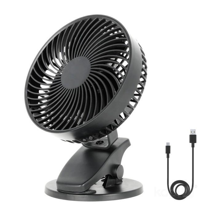 Bureauventilator met Clip - Viento Clip Zwart - USB-oplaa..., Huis en Inrichting, Lampen | Overige, Nieuw, Ophalen of Verzenden