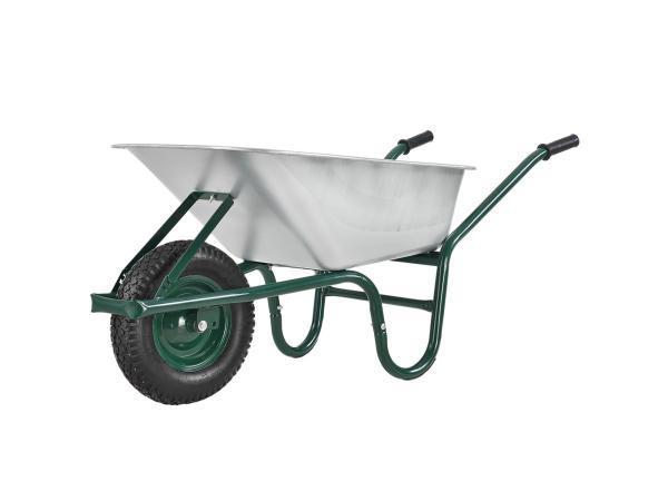 Veiling - Kruiwagen 100 Liter - Luchtbanden - Zilver - Max., Tuin en Terras, Kruiwagens, Nieuw