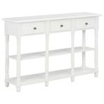 vidaXL Wandtafel 110x30x76 cm bewerkt hout wit, Huis en Inrichting, Minder dan 50 cm, 100 tot 150 cm, Verzenden, Nieuw