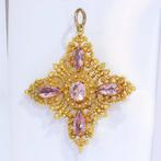 Hanger - 14 karaat Geel goud - Topaas, Antiek 1840, Sieraden, Tassen en Uiterlijk, Antieke sieraden