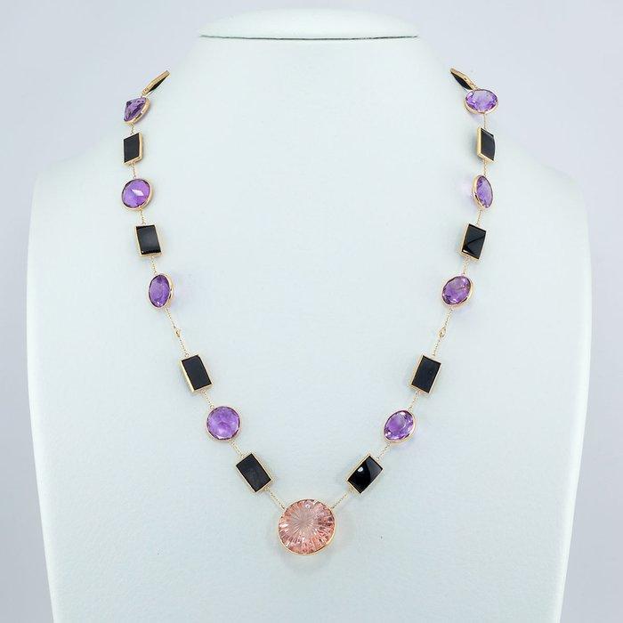 Halsketting - 14 karaat Geel goud - 69.13ct. tw. Gemengde, Sieraden, Tassen en Uiterlijk, Kettingen