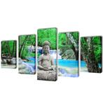 vidaXL Canvas muurdruk set buddha 200 x 100 cm, Huis en Inrichting, Verzenden, Nieuw