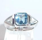 Ring - 18 karaat Witgoud - 1.60ct. tw. Aquamarijn - Diamant, Sieraden, Tassen en Uiterlijk, Ringen, Nieuw