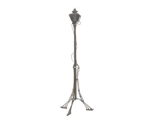 Een messing staande olielamp, Art Nouveau vroeg 20e eeuw, Antiek en Kunst, Curiosa en Brocante