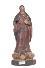 sculptuur, Madonna and babe - 38.5 cm - Hout