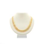 Gouden gematteerde Cleopatra collier | 46,5 cm, Sieraden, Tassen en Uiterlijk, Kettingen, Ophalen of Verzenden, Gebruikt, Overige kleuren