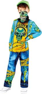 Amscan Verkleedpak Gaming Zombie Jongens Blauw/geel Mt 140/1, Ophalen of Verzenden, Nieuw