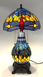 Tafellamp - Blauwe glas-in-lood tafellamp in Tiffany-stijl -, Huis en Inrichting, Nieuw