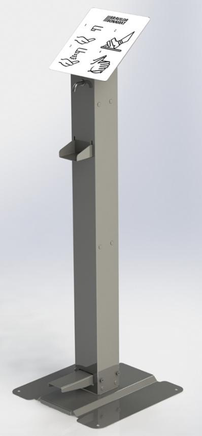 RVS Desinfecteer Zuil | Voetbediening | 40,0x39,5x118,3 cm, Zakelijke goederen, Horeca | Overige, Verzenden