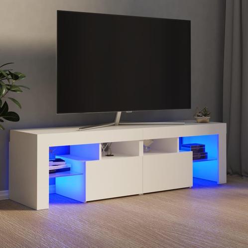 vidaXL Tv-meubel met LED-verlichting 140x36,5x40 cm wit, Huis en Inrichting, Kasten | Televisiemeubels, 25 tot 50 cm, Nieuw, Overige houtsoorten