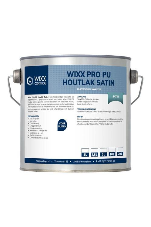 Wixx PRO PU Houtlak Satin Monumentengroen | N0.15.10 10L, Doe-het-zelf en Verbouw, Verf, Beits en Lak, Lak, Groen, Nieuw, 5 tot 10 liter