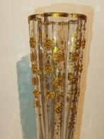 Très grand vase en cristal émaillé à lor de fleurs Art, Antiek en Kunst, Antiek | Glas en Kristal