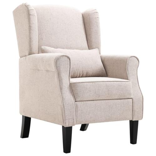 vidaXL Fauteuil stof beige, Huis en Inrichting, Fauteuils, Nieuw, Verzenden