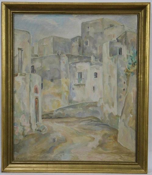 Edwin Hunziker (1901-1986) - Zuid-Europees stadje, Antiek en Kunst, Kunst | Schilderijen | Modern