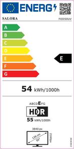 Salora FOD50UV - 50 Inch - Smart TV - 4K Ultra HD - 2023 -, Verzenden, Nieuw