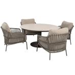 Sarah Capalbio low dining tuinset 130xH69 cm rond 5 delig, Tuin en Terras, Ophalen of Verzenden, Nieuw