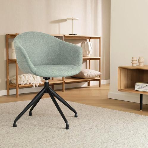 Nolon Nola groene eetkamerstoel | Kuipstoel met armleuning, Huis en Inrichting, Stoelen, Eén, Overige kleuren, Nieuw, Stof, Verzenden