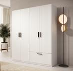 Meubella | Kledingkast 180cm wit Garderobekast 1 lade, 150 tot 200 cm, Nieuw, Modern, 50 tot 75 cm