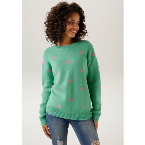 Aniston CASUAL Gebreide trui met ingebrachte hartjes, Kleding | Dames, Truien en Vesten, Nieuw, Verzenden