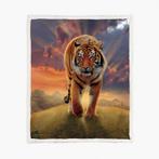 Fleecedeken - Sunrise Tiger - 150x200cm, Huis en Inrichting, Ophalen of Verzenden, Nieuw