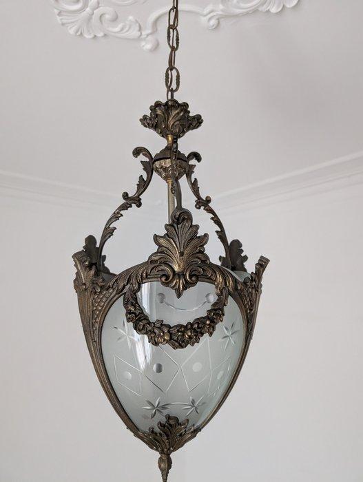 Plafondlamp - Brons, Kristal, Antiek en Kunst, Curiosa en Brocante