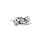 Witgouden vintage trigolie ring met diamant 14 krt, Sieraden, Tassen en Uiterlijk, Ringen, Ophalen of Verzenden, Nieuw