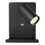 LED Wandlamp Bedlamp met plateau Incl. USB Zwart GU10, Ophalen of Verzenden, Nieuw