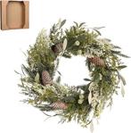 2dekans | House of Seasons Alva Kerstkrans - Ø40 cm - Groen, Diversen, Kerst, Ophalen of Verzenden, Zo goed als nieuw