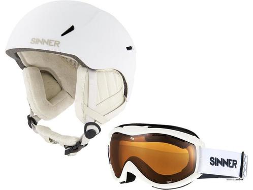 Sinner COMBI-PACK - CREST skihelm + TOXIC skibril - Wit -, Huis en Inrichting, Woonaccessoires | Overige, Zo goed als nieuw, Verzenden